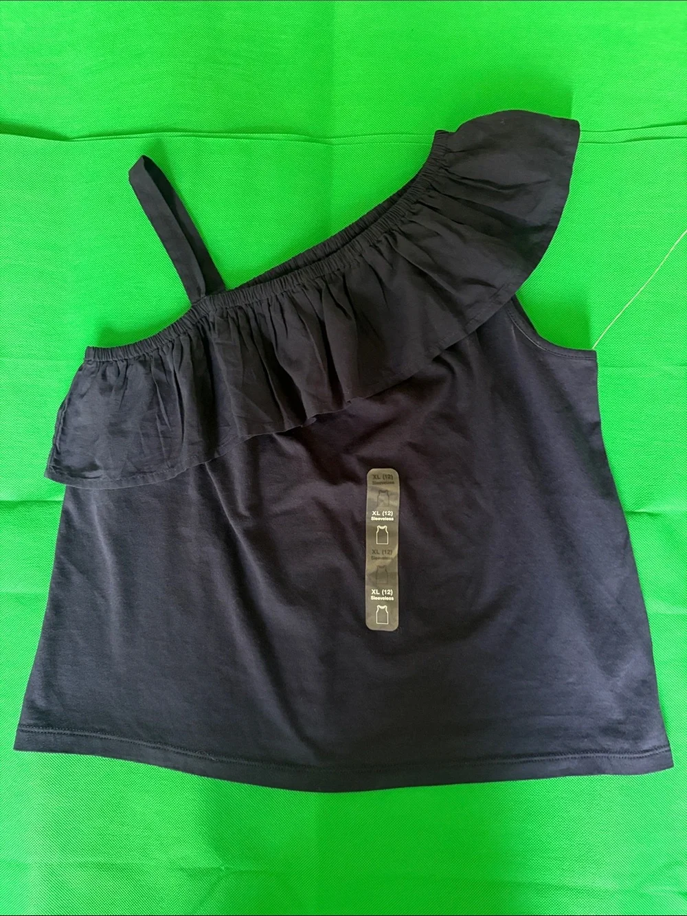GAP blue girls One-Shoulder Ruffle Tank Top